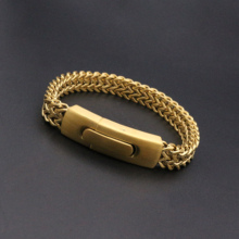 JSBAO-pulsera de acero inoxidable para hombre, brazalete de Color dorado, Punk, de alta calidad, a la moda, nuevo diseño 2024 - compra barato