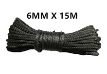 Free Shipping 1/4''x50' 6mm*15m 12 strand off-road uhmwpe synthetic winch rope with sleeve and thimble for ATV/UTV/SUV/4X4/4WD 2024 - buy cheap