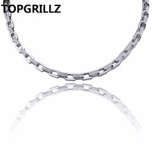 TOPGRILLZ Hip Hop Men's Jewelry Necklace Copper Gold/Silver Color Plated Micro Pave CZ Stone 7mm Chain Necklace 18 inch 22 inch 2024 - buy cheap