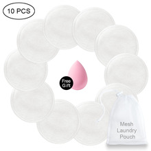 Make Up Remover Pads 4/8/10pcs Washable Reusable Cleansing Cotton Microfiber Makeup Remover Facial & Skin Care With Laundry Bag 2024 - buy cheap