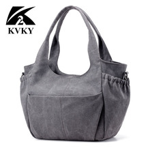 Women Fold Canvas Tote Bag Casual Canvas Shoulder Bag Simple Ladies Shopping Bag Top Handle Messenger Bags bolsas femininas 2024 - buy cheap