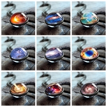 2019 New Nebula Galaxy Double Sided Pendant Outer Space Necklace Universe Jewelry Glass Art Picture Handmade Necklaces 2024 - buy cheap