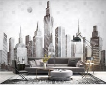 Modern minimalistic abstract city building 3d wallpaper papel de parede for living room sofa tv wall bedroom restaurant bar cafe 2024 - buy cheap