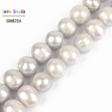 7-8mm Natural White Grey Irregular Round Freshwater Pearl Beads for Jewelry Making Diy Pearl Necklace Bracelet Jewelry 15'' 2024 - buy cheap