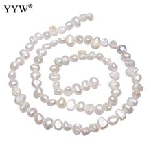 5-6mm White Irregular Cultured Freshwater Pearl Natural Stone Loose Beads For Gift Necklace Bracelet Jewelry Making Strand 15.3" 2024 - buy cheap