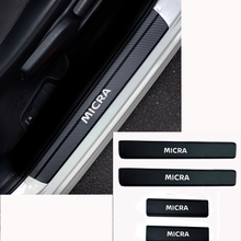 For Nissan MICRA Carbon Fiber Vinyl Sticker Car Door Sill Protector Scuff Plate Car Accessories 2024 - buy cheap