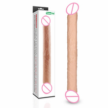 17" Huge Realistic Double Ended Massager 43cm Soft PVC Penis for Lesbian Dual Sided Anal Sex Toys for Adult 2024 - buy cheap