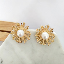 2020 new geometric punk fashion pearl earrings women wear big earrings declaration pendant jewelry gift 2024 - buy cheap