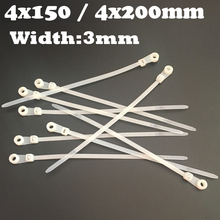 4x150 4*150 4x200 4*200 (3mm Width) White Nylon Wire String Zip Plastic Screw Mount Hole Fixed Eyelet Self-Locking Cable Tie 2024 - buy cheap