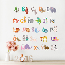 Creative 26 ABC Alphabet Words Wall Stickers Bedroom Nursery Home Decor Cartoon Animals Wall Decals Pvc Mural Art Wallpaper 2024 - buy cheap