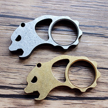 1PC  Bear Head Brass Titanium Alloy Bottle Opener Handheld Portable Mini Self-defense EDC Multi-tools Equipment Keychain Pendant 2024 - buy cheap