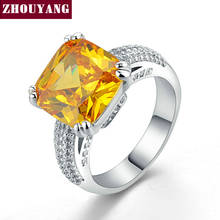 ZHOUYANG Silver Color Luxry Wedding Ring Set Engagement Cubic Zirconia Yellow Prince cut Jewelry For Women ZYR551 2024 - buy cheap