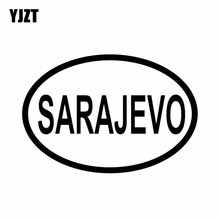 YJZT 14.2CM*9.6CM CAR STICKER VINYL DECAL SARAJEVO CITY COUNTRY CODE OVAL Black Silver C10-01224 2024 - buy cheap