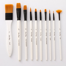 10Pcs Brush With Canvas Bag Watercolor Paint Brush Set Flat Round Pointed Tip Nylon Hair Watercolor Painting Brush Art Supplies 2024 - buy cheap