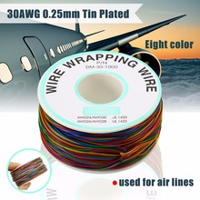 New 30AWG 0.25mm Tin Plated Copper Wire Wrapping Insulation Test Cable 8-Colored Wrap Reel Tin Plated Copper Plastic 2024 - buy cheap