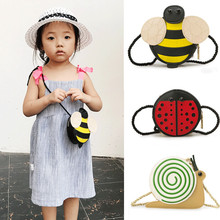 Bolsa de mão com borlas para meninas e bebês, presente para crianças bolsa de ombro transversal de desenhos de animais, caracol, ladybug, abelha 2024 - compre barato