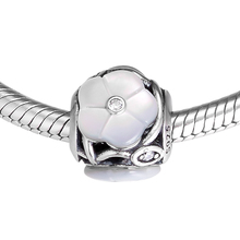Berloque para pulseira pandora 100% prata esterlina 925, joia com contas florais luminosas frete grátis 2024 - compre barato