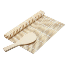 Alfombrilla enrollable para Sushi, rodillo de bambú, fabricante DIY, paleta de arroz, utensilios de cocina, 1 Juego 2024 - compra barato