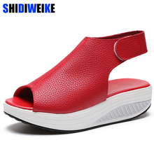 Fashion Women Summer Female Sandals Vintage Wedges Platform Shoes Peep Toe Sandal High Heels Fish Toe Shoes Zapatos Mujer 2024 - buy cheap