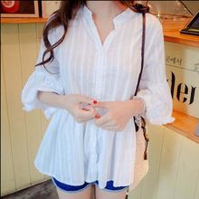 2019 Summer Flare Sleeve Loose Women Blouses Shirt White Shirt Korean Shirt Small Fresh Tops Female Blusas 2024 - buy cheap