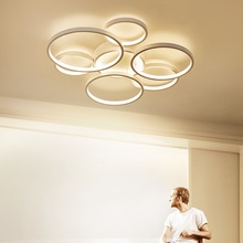 Post-modern living room LED ceiling lights Creative Ring Nordic Bedroom Study Room Restaurant Corridor Ceiling Lamps 2024 - buy cheap