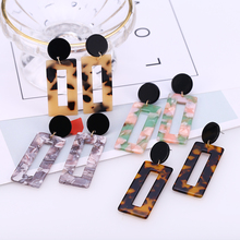 Bohemian Acrylic Acetate Drop Earrings For Women Geometric Square Dangle Earring Female Decoration Za Jewelry 2019 2024 - compre barato