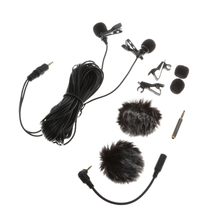 Portable 6m / 19.68ft Dual-head Lavalier Microphone Professional Condenser Audio Lapel Collar Mic Clip-on Lavalier Mic Wired 2024 - buy cheap