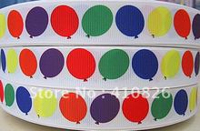 Q&N ribbon wholesale/OEM 7/8inch 22mm colorful balloon printed grosgrain Ribbon Headwear hair bow DIY party decoration 50yards 2024 - купить недорого