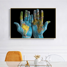 Canvas Painting Wall Art Picture Prints Creative Wall Pictures World Map on Hands for Living Room Home Decor Posters and Prints 2024 - buy cheap