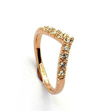 Высокое качество циркон обручальные кольца для женщин Золотое сердце любовь свадебное кольцо Австрийские кристаллы женские ювелирные изделия 2024 - купить недорого