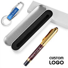 New Copper Metal Pen Customized Logo Ballpoint Pen Laser Business Office Supplies Stationery Gifts Pens With A Box Signing Pens 2024 - buy cheap