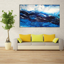 Hand Painted Abstract  Seascape Oil Painting Modern Sea Wave Landscape Wall Picture for Home Decor Blue Painting On Canvas 2024 - buy cheap