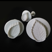 3pcs/set Plastic Rose Flower Leaf Petal Cake Mold Plunger Fondant Decor Cutter Baking Mould DIY Cake Decorating Tools A103 2024 - buy cheap