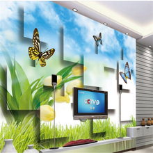 beibehang Wallpapers Stereo Dream Tulip Living Room Bedroom TV Background Home Decorative Paintings 2024 - buy cheap