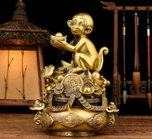 11'' brass copper home fengshui auspicious animal cornucopia treasure monkey 2024 - buy cheap