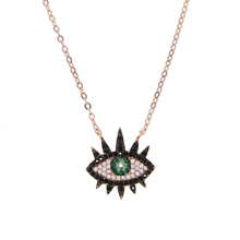 2019 Hot sale Colourful Zirconia Necklace Women Jewelry High Quality Rose gold Link Chain Evil Eye Pendant Necklace bijoux femme 2024 - buy cheap