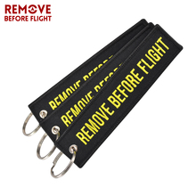 3 PCS/LOT Fashion Keychain for Cars and Motorcycles Embroidery Key Chain Key Fobs REMOVE BEFORE FLIGHT Black Keychain for Men 2024 - buy cheap