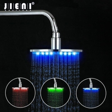 JIENI 10 Inch LED Shower Head Rainfall Tub Shower Faucet Bathtub Rain Shower Head Chrome Brass Round Shower Head 2024 - buy cheap