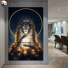 Soul Keeper by JoJoesArt  HD print 3 piece canvas art  Lion God Large Canvas Wall Art Wall Art Picture Home Decoration CU-3280C 2024 - buy cheap