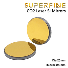 Espelho reflexivo de silicone si banhado a ouro, de alta qualidade, diâmetro 25mm, espessura 3mm, para máquina de corte de gravura a laser co2 2024 - compre barato