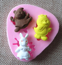 9360 Mini Size Little Duck Rabbit Bear Shapes Silicone Mold Sugar Mold Chocolate Mold Cake Decoration Mold 2024 - buy cheap