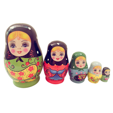 5Pcs/Set Painted Girls Wooden Russian Nesting Dolls Babushka Matryoshka Toys for Kids Children Home Baby Room Table Desk Decor 2024 - buy cheap