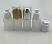 Botella vacía de vidrio esmerilado para cosméticos, botella de loción con pico de bomba de 30ml, 10 unids/lote 2024 - compra barato