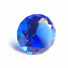 Logotipo personalizado azul 50mm cristal grande diamante paperweigt óculos do telefone móvel jóias acessórios da janela de exibição de unhas decoração 2024 - compre barato