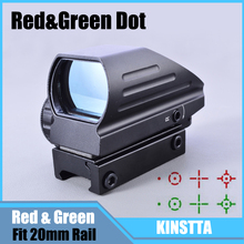 Tactical 1X Red Green Dot Reflex Sight Scope Riflescope Optics 4 Reticle Dot Reflex Optics Sight Scope Fit 20mm Rail for Hunting 2024 - buy cheap