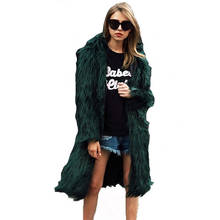 Ladies Elegant Long Faux Fur Coat 2018 Winter Women Hood Long Sleeve Fluffy Fake Fur Jacket Plus Size Hairy Overcoat  D418 2024 - buy cheap