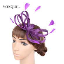 Bow Hair Wedding Fascinators Accessories Bride Mariage Headwear Women Elegnt Party Dinner Headdress Hair Pin Feather Hat Chapeau 2024 - buy cheap