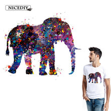 Nicediy Elephant Printed Iron On Transfer Patches Heat Transfer Vinyl Sticker Iron On Transfers For Clothes T-shirt Washable DIY 2024 - buy cheap