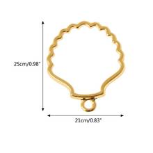 5Pcs Shell Metal Frame Pendant Open Bezel Blank Setting UV Resin Jewelry DIY 2024 - buy cheap