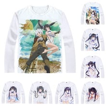 Coolprint Anime Shirt DanMachi Familia Myth T-Shirts Multi-style Long Sleeve Loli Boob Goddess Hestia Cosplay Kawaii Shirts 2024 - buy cheap